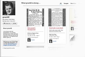 Profile page on Albuquerque Journal Archive