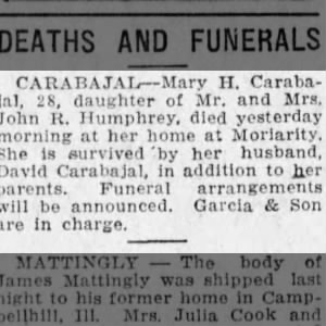 obit for Mary Humphrey
